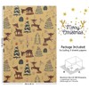Christmas Kraft Wrapping Paper,4 Sheet Xmas Folded Gift Wrapping Paper