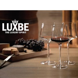 Luxbe - Crystal Wine Glasses Set 6, Red White Wine Large Glasses - 100% Lead-Free Glass - Pinot Noir - Burgundy - Bordeaux - 20.5-ounce