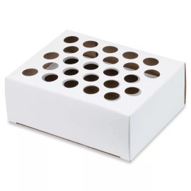 Karter Scientific Test Tube Rack, Cardboard, 16mm, 25 Holes, White, Karter Sci 116F1 (Single)