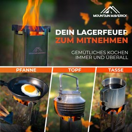 MountainMaverick® Rocket Stove [Easy Assembly] ConvectionAirflowTechnology Compact with Carry Bag Camping Stove Camping Grill Outdoor Survival