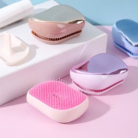 Compact Hair Brush 1P Hue Elastic Hair Comb Hair Brush / 컴팩트 헤어 브러쉬 1P 휴 탄력머리빗 머리브러쉬