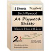 2mm A4 Approx Birch Ply Sheets 210mm x 300mm (Pack
