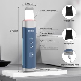 LEELAI Skin Scrubber Face Spatula Skin Spatula Pore Cleaner Blackhead Remover Tools for Facial Deep Cleansing-3 Modes