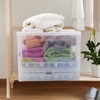 Qsbon Qskely 30 L Clear Plastic Collapsible Storage Crate, Folding