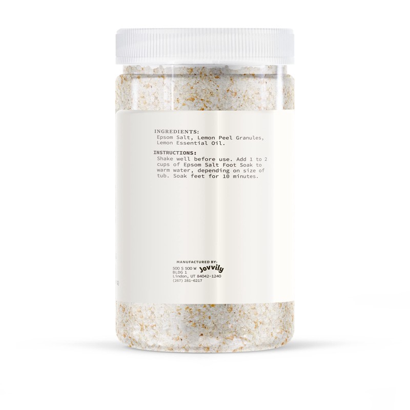 Jovvily Epsom Salt with Lemon Peel & Lemon Essential Oil