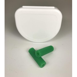 Dental Aligner Tray Seaters for mouth Trays & Mouth Tray Case - Green/Mint Scented - 2 Chewies per Bag