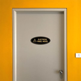 Signs ByLITA Oval Electrical Panel Inside Sign (Lt Gray) - Large