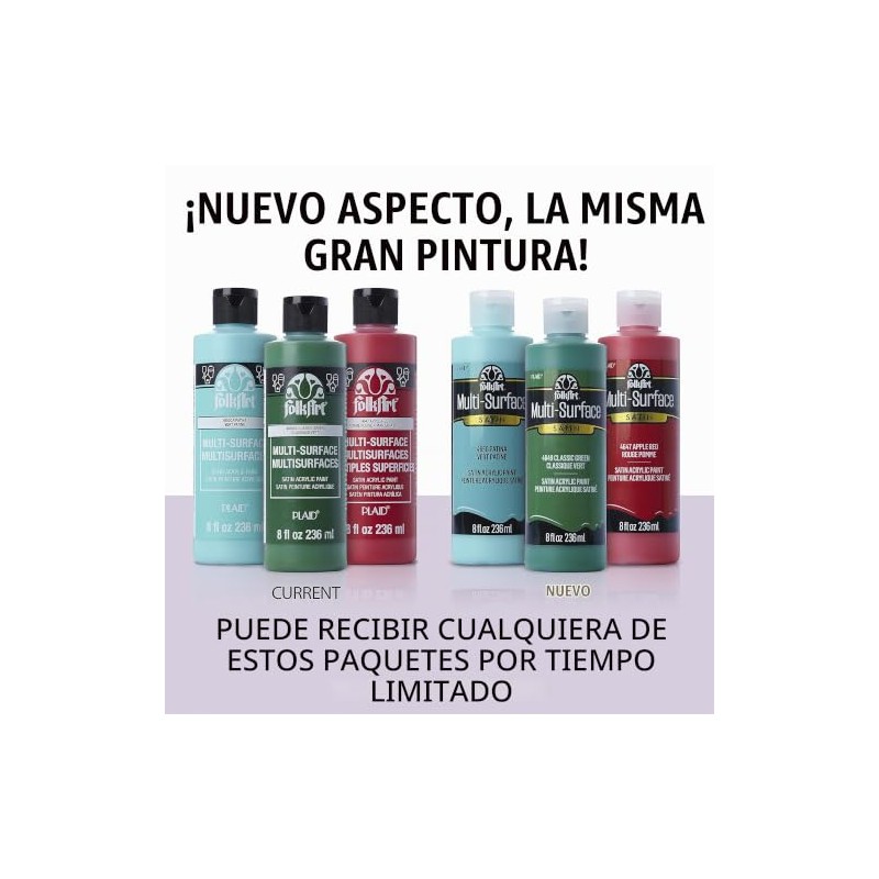 FolkArt Pintura acrílica para múltiples superficies (8 onzas), Negro Puro