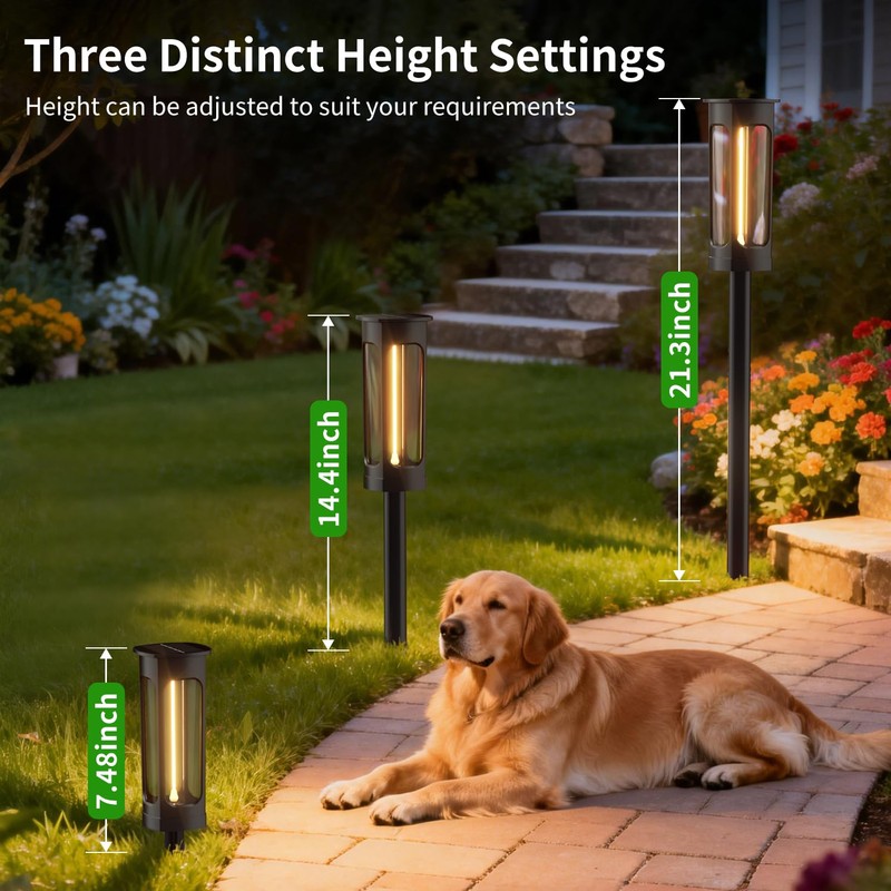 Hiromeco Solar Pathway Lights Outdoor Waterproof: Garden Lights Solar Powered
