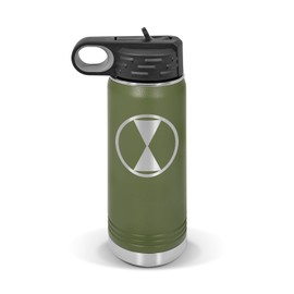 7th Infantry Division Water Bottle 20 oz - Laser Engraved w/ Flip Top Removable Straw - Polar Camel - Stainless - Vacuum Insulated - Drinkware - light fighter hourglass division fort ord v1 - Olive