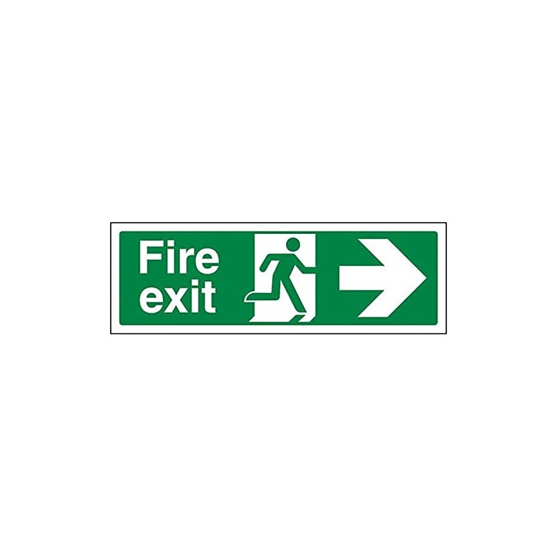 V Safety 14004AX Fire Exit Arrow Right Sign - Landscape