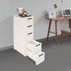 5 Tier Mobile Storage Cart, Modern White Slim Rolling Storage