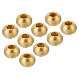 PATIKIL M3x0.5 Thread Cap Nuts Knob, 10 Pack Brass Ball Lamp Decoration Screw Caps Nut Cover Nut for Furniture Lighting
