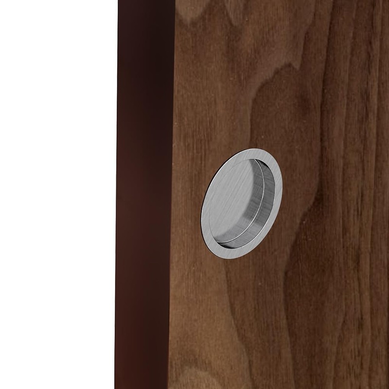 SLID'UP Sliding Door Handle Set Round Brushed Nickel for Passage
