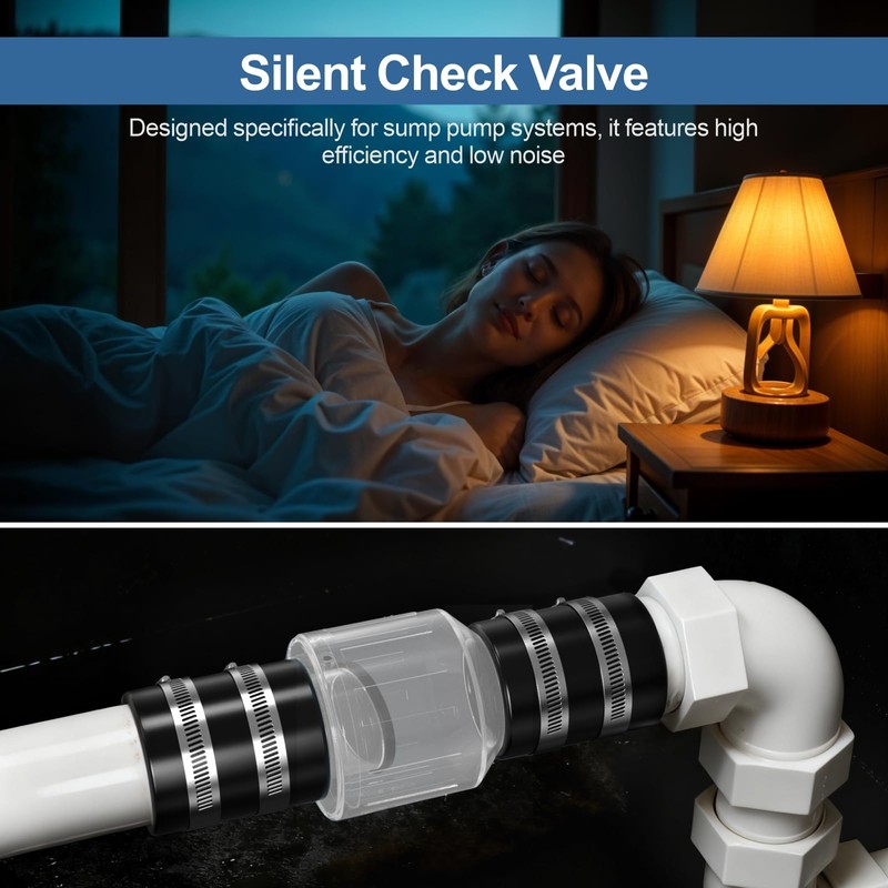 Silent Check Valve 1-1/2 Inch with Clear Body & Spring-Loaded