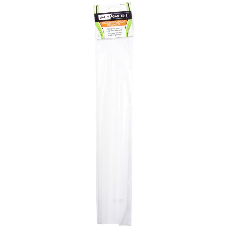 Baumgartens 3 Ring Magazine/Catalog Organizer Strips -3xHoles -12/Pack -Clear