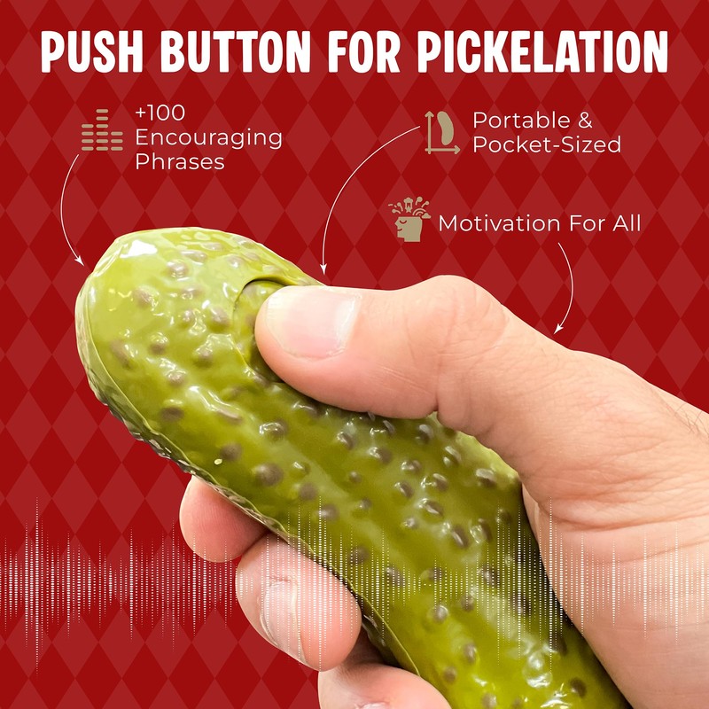 DR DINGUS Emotional Support Pickle - +100 Positive Inspirational Phrases