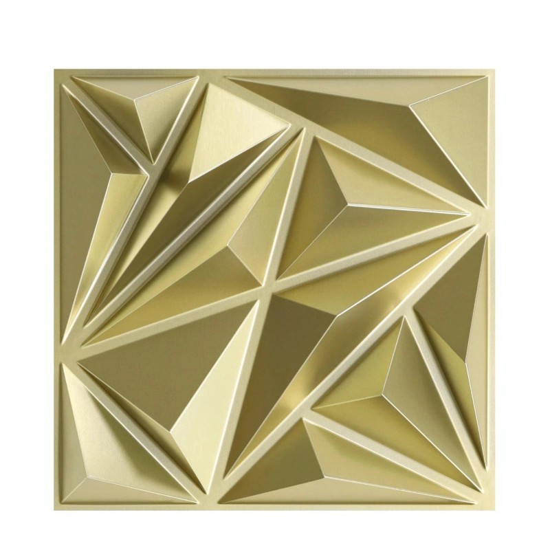 Stickgoo 3D Wall Panels Champaign Gold Diamond Design 12x12 33pc