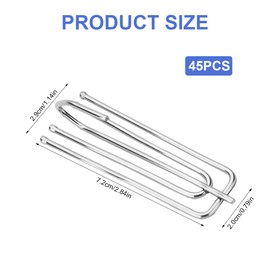 EXIN DEHCEN Pack of 45 Stainless Steel Clamp Hooks, Curtain Hooks, Metal, Heavy Duty Curtain Pleater Hooks, Stainless Steel Curtain Hooks with 4 Prongs, Stainless Steel Curtain Pleat Hooks for All