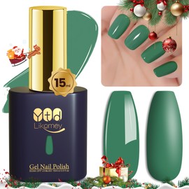 YTD Likomey Gel Nail Polish,15ml Eucalyptus Green Soak Off UV Nails Gel,Christmas Winter Salon Home DIY Nail Art Manicure and Pedicure Gel Varnish,CS416