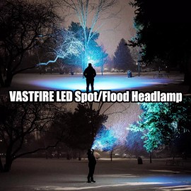 VASTFIRE 2000 Lumen Head Lamp, Rechargeable Ultra Bright Floodlight Headlamp