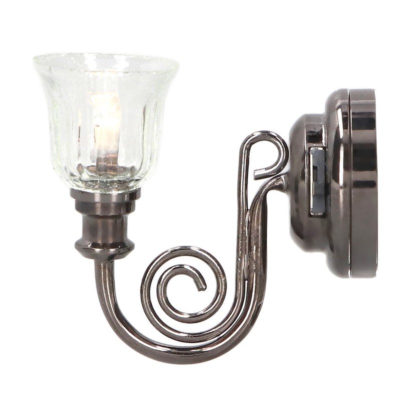 1:12 Dollhouse Wall Lamp LED Warm Lighting Vintage Look Metal