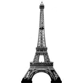 Wet Paint H13170 Eiffel Tower Black and White Silhouette Cardboard Cutout Standup