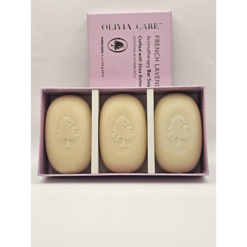 French Lavender Aromatherapy Bar Soap Set, Shea Butter, 5 oz