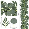 Lighterday 2Pcs Greenery Artificial Eucalyptus Garland 6.5Ft Faux Eucalyptus Willow