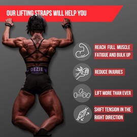 Lift Tech - Correas de elevación de algodón, color negro, talla única