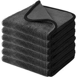 Lakifmo Microfibre Cleaning Cloth for Bathroom, Kitchen, Drying Cloth for Car, Windows (40 x 30 cm, Pack of 6)