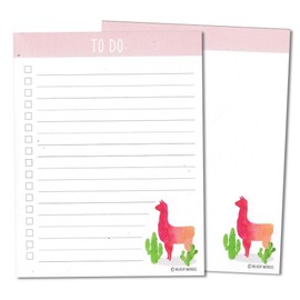 Llama to Do List and Lined Notepad (2-Pack) in a Watercolor Style by Nerdy Words