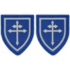 Cross of Lorraine Shield Embroidered Patch 2pc Bundle - 3