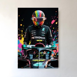 Formula 1 Racing Driver Helmet Art – High-Speed Motorsport Poster for Office, Living Room, Garage – Premium Quality Unframed Print 12x18inch