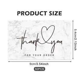 Parthan 50 Pcs Thank You Cards with Envelopes, Thankyou Card Multipack, Elegant Appreciation Note Cards for Business, Wedding and Personal Gratitude Messages