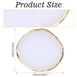 Guduling 2pcs Nail Paint Pallete,Resin Nails Art Palette,Gel Polish Plate,Gilded Edge Nails Arts Color Mixing Palette Tray(White+Pink)