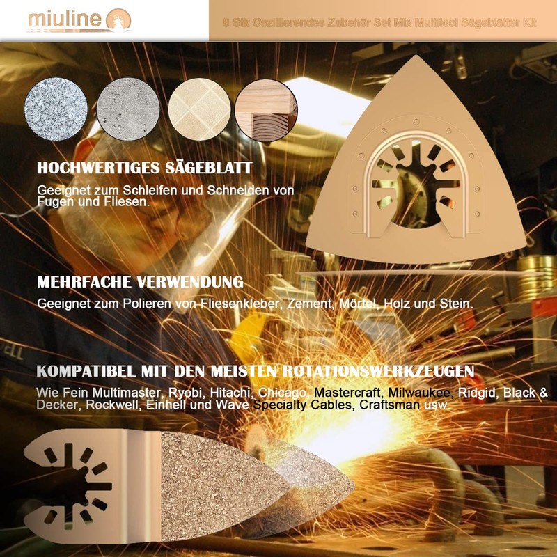 Oscillating Accessory Set Mix Multitool Saw Blades Kit Multifunctional Tool