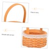 WHAMVOX Mini Wicker Basket with Handle Decorative Woven Flower Basket