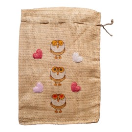 4 Costales Yute Decorados San Valentin Amor Chico (25x35 Cm)