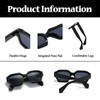 LJCZKA Sunglasses Women's Vintage Square Men's Rectangular Sunglasses Thick Frame