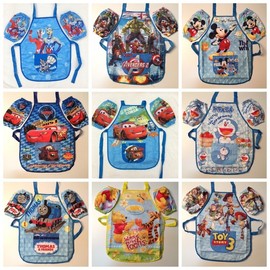 Teenieping Kids' Cute Cartoon Apron with Sleeves for Drawing and Crafts Free Size/Kitty Random 3ea