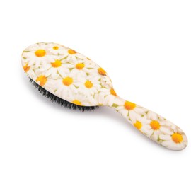 Rock & Ruddle Natural Pure Boar Bristle Hair Brush for Women and Kids (Large, 21cm) - Perfect for Wet or Dry Hair, Detangling Smoothing Blowdrying - Made in UK - Dizzy Daisies