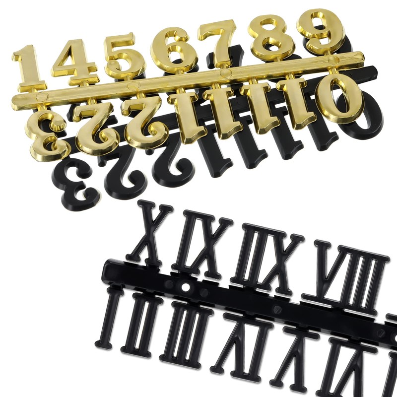 ueslwser 6 Piece DIY Clock Numerals Kit Including Arabic and