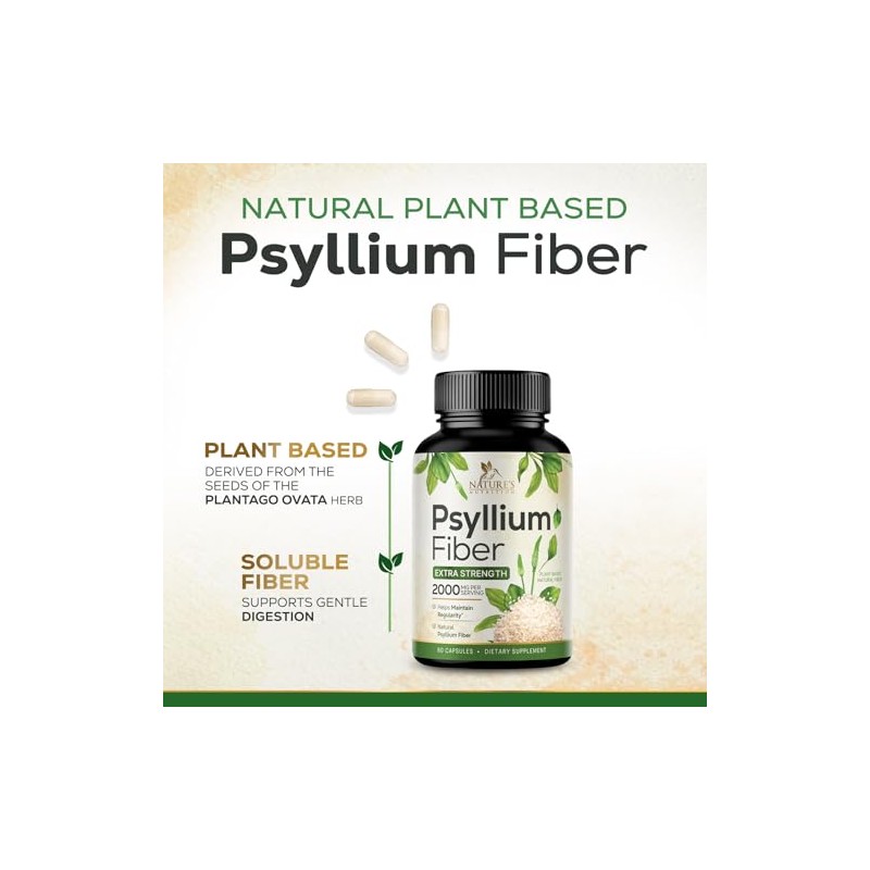 Nature's Nutrition C?psulas de Polvo de C?scara de Psyllium de