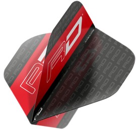 Hardcore XT Black and Red RD Logo Extra Thick Standard Dart Flights - 4 sets Per Pack (12 Dart Flights in total)