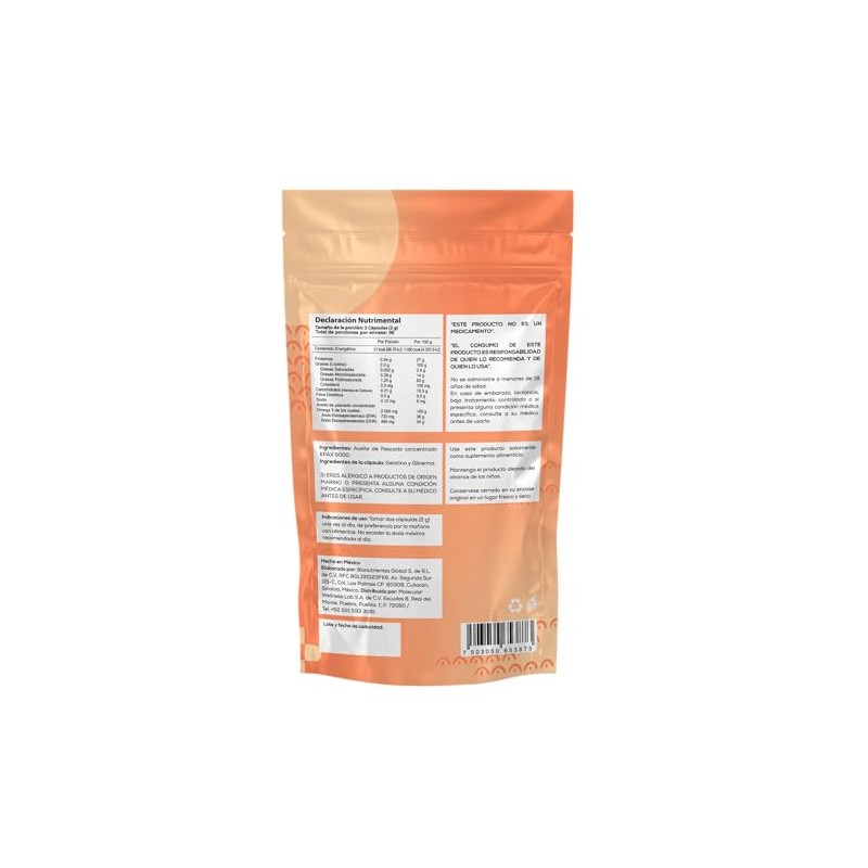 Suplemento Omega 3 Salmón Noruego, 180 Cápsulas 1000mg