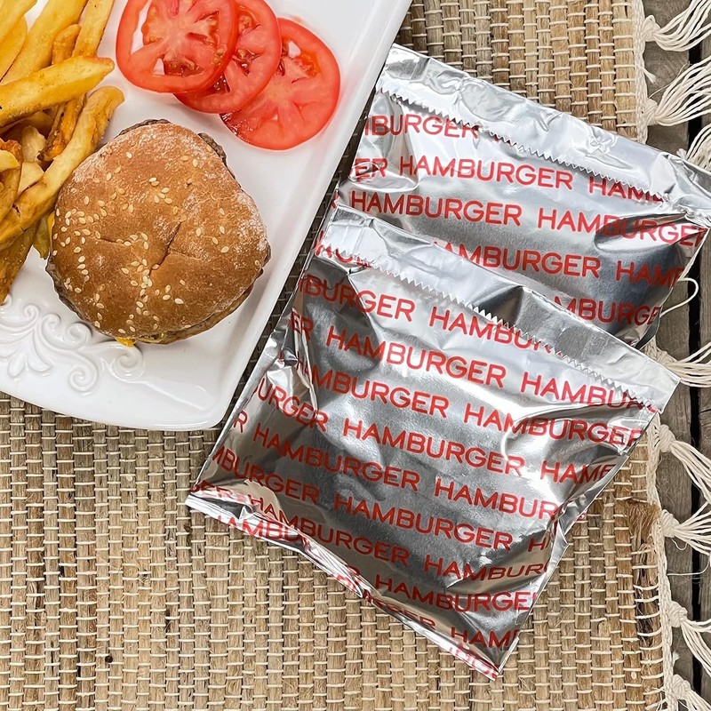 Bits N Things Large Foil Hamburger Printed Bag 6" x