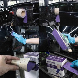 Clean Sandpaper Roll Purple Clean Sanding Rolls 70 mm x 12 m Multi-Hole Sandpaper Roll Rectangular Hand Torn Sandpaper for Removing Coatings, Car Sanding, 220 Grit