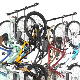 BTRAM Adjustable Ceiling Mounted Bike Rack for Garage, Hold 4-8 Bikes, Hanger for Space-Saving Storage - adjustable ceiling hooks, nice Bicycle stand.