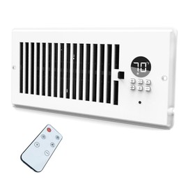 DDPow 4"x10" Vent Register Booster Fan, Strong Steel Panel, Ultra-Quiet, 10-Speed, Built-In Thermostat, Mechanical Damper, Efficient HVAC Vent Fan (Matte White, 1 Pack)